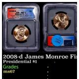 2008-d James Monroe Presidential Dollar First Day