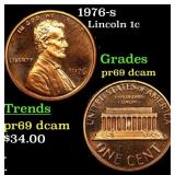 1976-s Proof Lincoln Cent 1c Grades GEM++ Proof De