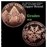 1oz .999 Fine Copper Bullion Round - Let it Snow S