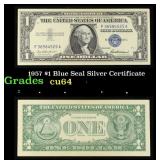 1957 $1 Blue Seal Silver Certificate Grades Choice
