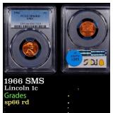 PCGS 1966 SMS Lincoln Cent 1c sp66 rd PCGS