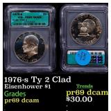 1976-s Ty 2 Clad Proof Eisenhower Dollar $1 ICG