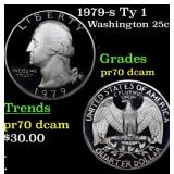 1979-s Ty 1 Proof Washington Quarter 25c Grades GE