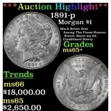 ***Major Highlight*** 1891-p Morgan Dollar $1 ms65