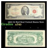 1963 $2 Red Seal United States Note Grades xf
