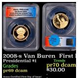 2008-s Van Buren Proof Presidential Dollar  First