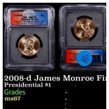 2008-d James Monroe Presidential Dollar First Day