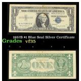 1957B $1 Blue Seal Silver Certificate Grades vf++