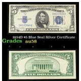 1934D $5 Blue Seal Silver Certificate Grades Choic