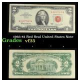 1963 $2 Red Seal United States Note Grades vf++