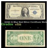 1935G $1 Blue Seal Silver Certificate Grades vf++