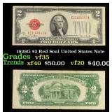 1928G $2 Red Seal United States Note Grades vf++
