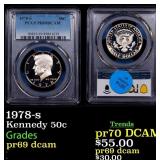PCGS 1978-s Proof Kennedy Half Dollar 50c pr69 dca