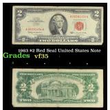 1963 $2 Red Seal United States Note Grades vf++