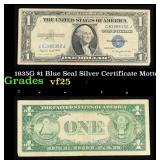 1935G $1 Blue Seal Silver Certificate Grades vf+ M