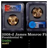 2008-d James Monroe Presidential Dollar First Day