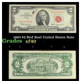 1963 $2 Red Seal United States Note Grades xf