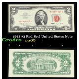 1963 $2 Red Seal United States Note Grades Select