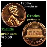 1968-s Proof Lincoln Cent 1c Grades GEM++ Proof Ca