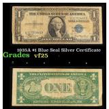 1935A $1 Blue Seal Silver Certificate Grades vf+