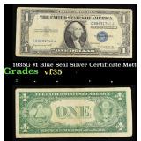 1935G $1 Blue Seal Silver Certificate Grades vf++