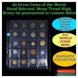 20 Great Coins of the World, hand selected, many t