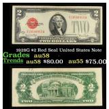 1928G $2 Red Seal United States Note Grades Choice
