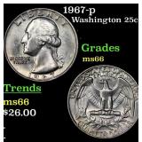 1967-p Washington Quarter 25c Grades GEM+ Unc
