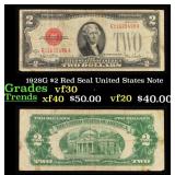 1928G $2 Red Seal United States Note Grades vf++