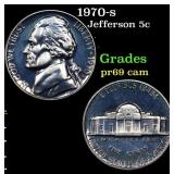 1970-s Proof Jefferson Nickel 5c Grades GEM++ Proo