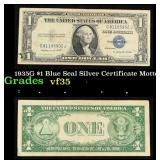 1935G $1 Blue Seal Silver Certificate Grades vf++
