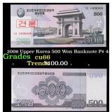 2006 Upper Korea 500 Won Banknote P# 44a Grades Ge