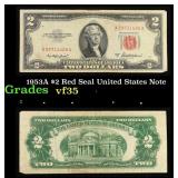 1953A $2 Red Seal United States Note Grades vf++