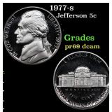1977-s Proof Jefferson Nickel 5c Grades GEM++ Proo
