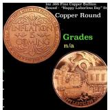 1oz .999 Fine Copper Bullion Round -  "Happy Labor