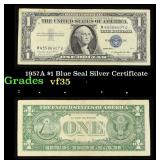 1957A $1 Blue Seal Silver Certificate Grades vf++