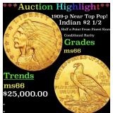 ***Major Highlight*** 1909-p Gold Indian Quarter E
