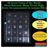 20 Great Coins of the World, hand selected, many t