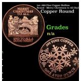1oz .999 Fine Copper Bullion Round - Merry Christm
