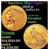 ***Major Highlight*** 1910-d Gold Indian Half Eagl
