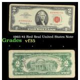 1963 $2 Red Seal United States Note Grades vf++