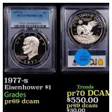 PCGS 1977-s Proof Eisenhower Dollar 1 pr69 dcam PC