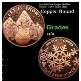 1oz .999 Fine Copper Bullion Round - Let it Snow S
