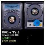 PCGS 1981-s Ty 1 Proof Roosevelt Dime 10c pr69 dca