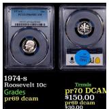 PCGS 1974-s Proof Roosevelt Dime 10c pr69 dcam PCG