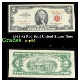 1963 $2 Red Seal United States Note Grades Choice