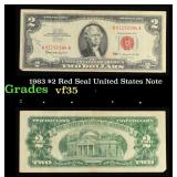 1963 $2 Red Seal United States Note Grades vf++