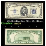 1934D $5 Blue Seal Silver Certificate Grades Choic
