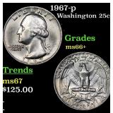 1967-p Washington Quarter 25c Grades GEM++ Unc