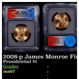 2008-p James Monroe Presidential Dollar First Day